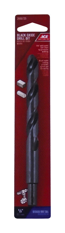 Ace Black Oxide Reduced 1/2 in. Dia. Drill Bit 1 pc.