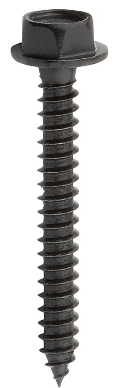 National Hardware V1864 Series N800-122 Screw, #10 Thread, 1-1/2 in L, Hex Drive, Steel, Black Powder-Coated/Galvanized