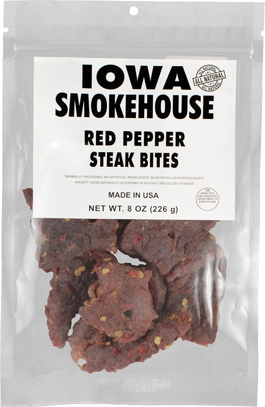 Iowa Smokehouse IS-SBRP-6CT Steak Bites, Red Pepper, 8 oz Resealable B ...