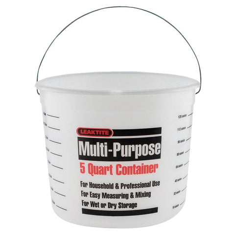 ENCORE Plastics 05166 Paint Container, For: Model 80900 Lid, 5 qt, Plastic, Clear