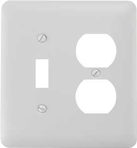 Amerelle 935TDW Wallplate, 5 in L, 4-5/8 in W, 2 -Gang, Steel, White