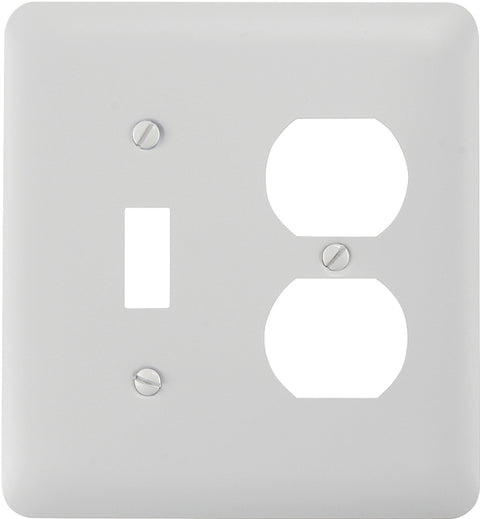 Amerelle 935TDW Wallplate, 5 in L, 4-5/8 in W, 2 -Gang, Steel, White