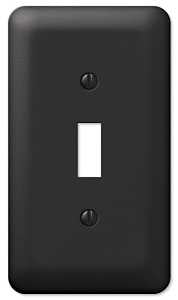 Amerelle Devon 935TBK Wallplate, 5 in L, 2-13/16 in W, 1 -Gang, Steel, Black, Pack of 6