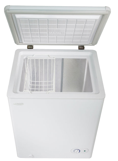 Danby DCF038A2WDB-3 Chest Freezer, 24.94 in W Exterior, 22-3/16 in D Exterior, 33-1/16 in H Exterior, 3.8 cu-ft, White