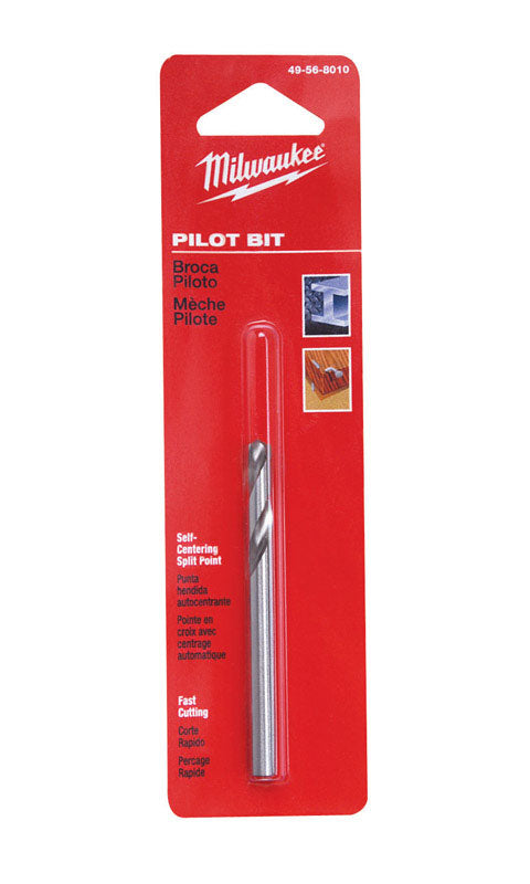 Milwaukee High Speed Steel 3-Flat Shank 1/4 in. Dia. x 3-1/2 in. L Pilot Drill Bit 1 pc.