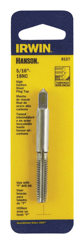 Irwin Hanson High Carbon Steel 5/16 in.-18NC SAE Fraction Tap 1 pc.