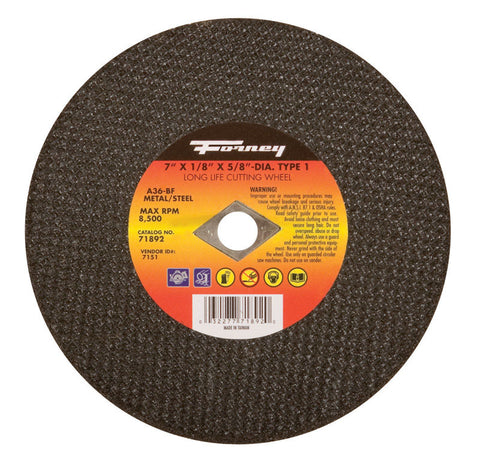 Forney Metal Cut-Off Wheel 7 in. Dia. x 1/8 in. thick x 5/8 in.
