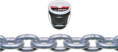 Campbell 014-0533 Proof Coil Chain, 5/16 in, 92 ft L, 30 Grade, Steel, Galvanized