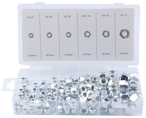 ProSource 61005 Lock Nut Assortment, Nylon/Steel, Zinc, 150-Piece