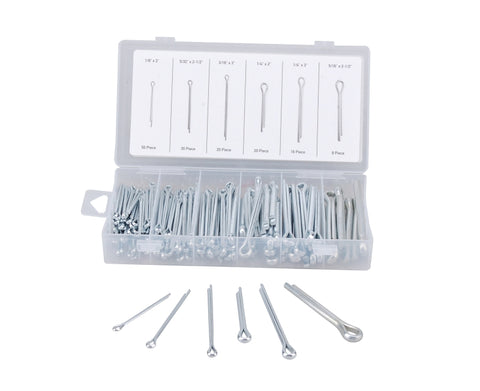 ProSource 61205 Cotter Pin Assortment, Carbon Steel, Zinc, 144-Piece