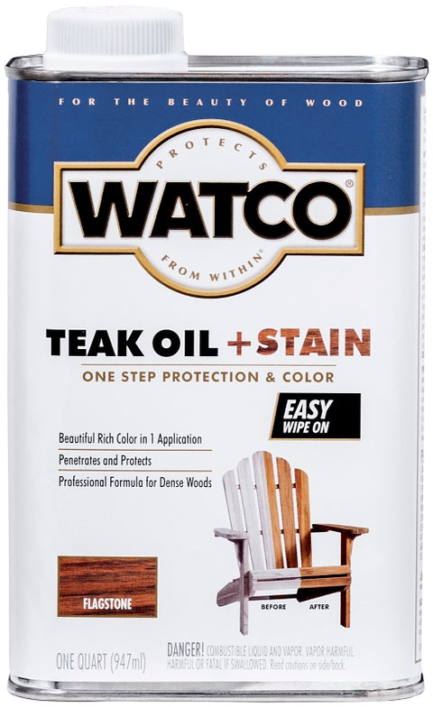 WATCO 348758 Oil and Stain, Warm Glow, Flagstone, Liquid, 1 qt Can