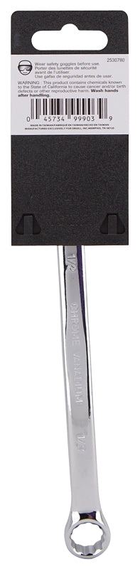 Vulcan MT65456693L Combination Wrench, SAE, 1/2 in Head, Chrome Vanadium Steel