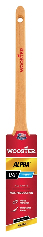 Wooster 4230-1 1/2 Paint Brush, 1-1/2 in W, 2-3/16 in L Bristle, Synthetic Fabric Bristle, Sash Handle