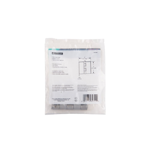 ProSource LR-022-PS Door Hinge, 2 in W Door Leaf, 2 in H Door Leaf, 2.2 mm Thick Door Leaf, Steel, Plain Steel, 75 lb