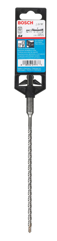 Bosch Bulldog 3/16 in. Dia. x 8 in. L Steel Rotary Hammer Bit 1 pc ...