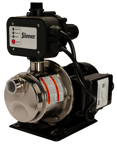 Simer 4075SS-01 Heavy-Duty Utility Pump, 7.2 A, 120 V, 3/4 hp, 1 in Outlet, 24 gpm, Stainless Steel