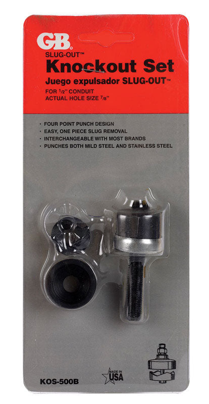 GB Slug-Out Stainless Steel 1/2 in. SAE Knockout Set 2