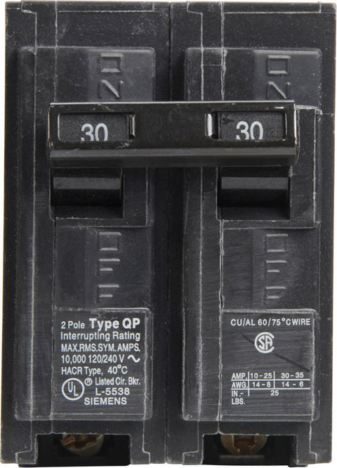 Siemens HomeLine Double Pole 30 amps Circuit Breaker