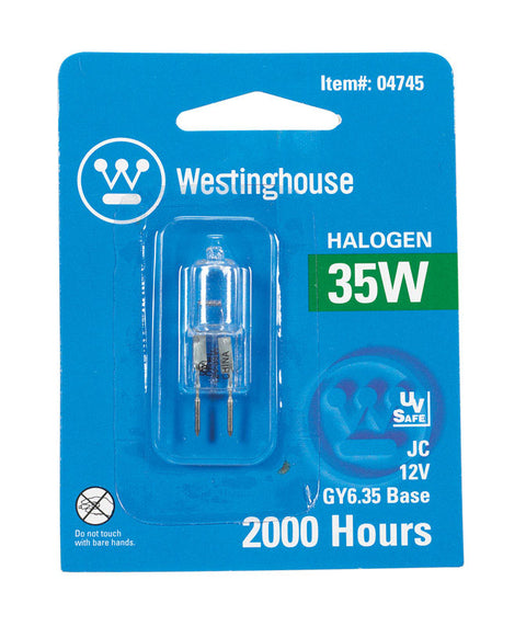 Westinghouse Halogen Light Bulb 35 watts 600 lumens Tubular T4 GY6.35 White 1 pk