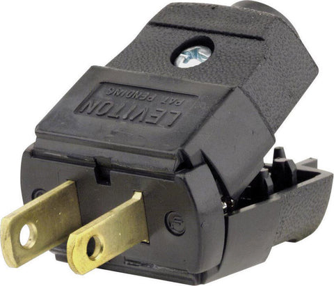 Leviton Residential Thermoplastic Non-Grounding Polarized Plug 1-15P 20-16 AWG 2 Pole, 2 Wire