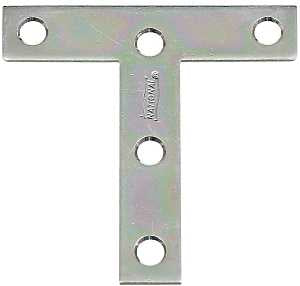 National Hardware 116BC Series N266-429 T-Plate, 3 in L, Steel, Zinc, Pack of 20
