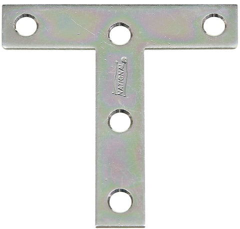 National Hardware 116BC Series N266-429 T-Plate, 3 in L, Steel, Zinc, Pack of 20