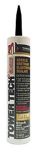Tower Sealants TOWER TECH2 TS-00232 Elastomeric Sealant, Black, 7 to 14 days Curing, 40 to 140 deg F, 10.1 fl-oz Tube, Pack of 12