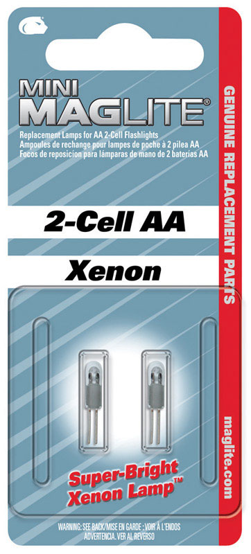 Maglite 2-Cell AA Flashlight Bulb Xenon Bi-Pin