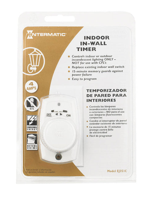 Intermatic Indoor and Outdoor 24 Hour Programmable Security In Wall 120 volts White