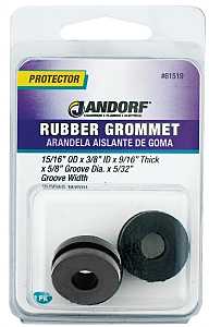 Jandorf 61519 Grommet, Rubber, Black, 9/16 in Thick Panel