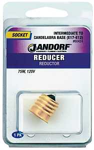 Jandorf 60424 Socket Reducer, 75 W, Brass, Gloss