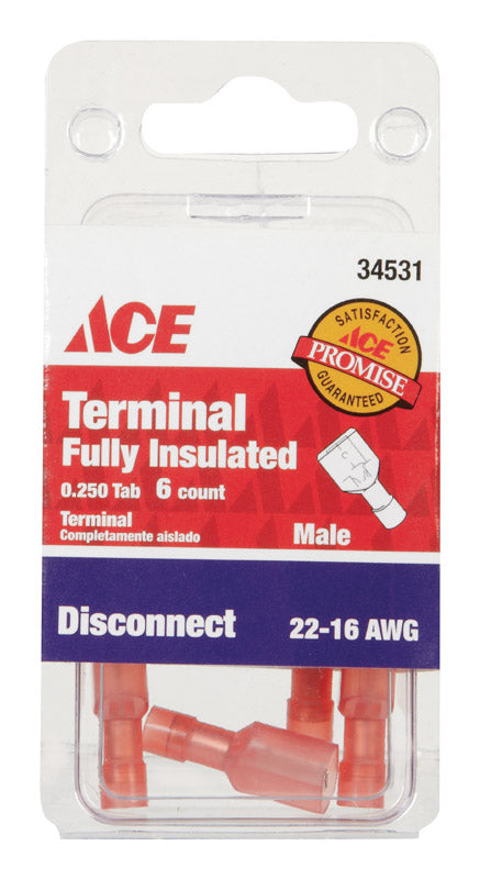 Ace Industrial Male Disconnect Nylon Red 10