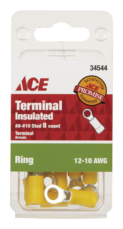 Ace Industrial Ring Terminal Vinyl Yellow 8