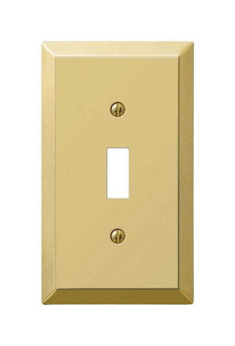 Amerelle 1 gang Polished Brass Stamped Steel Toggle Wall Plate 1 pk