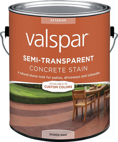Valspar 024.0082060.007 Semi-Transparent Concrete Stain, Gloss, Liquid, 1 gal, Pack of 4