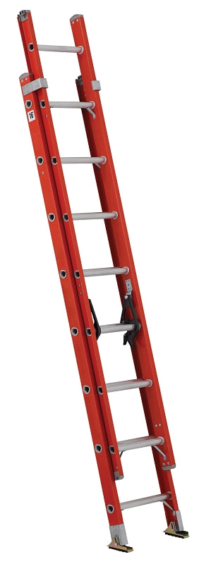 Louisville FE3216 Extension Ladder, 193 in H Reach, 300 lb, 1-1/2 in D ...