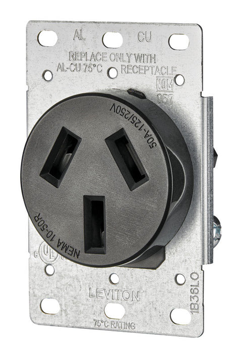Leviton Electrical Receptacle 50 amps 10-50R 125/250 volts Black