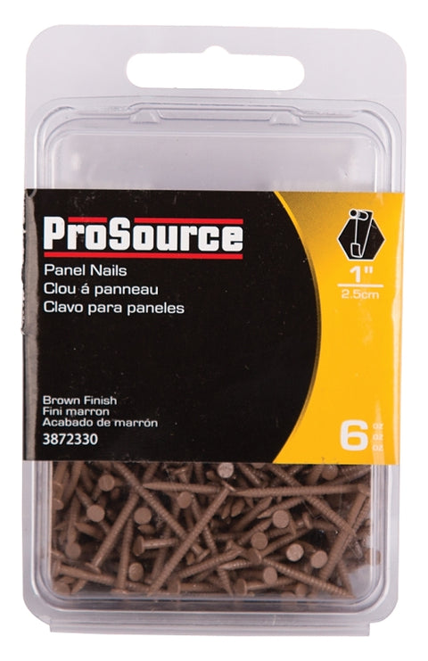 ProSource NTP-072-PS Panel Nail, 16D, 1 in L, Steel, Painted, Flat Head, Ring Shank, Brown, 171 lb, Pack of 5