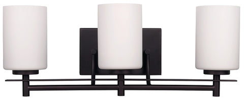 Canarm IVL363A03ORB Vanity Light, Oil-Rubbed Bronze Fixture, 100 W, 3-Lamp, A Lamp, Steel Fixture