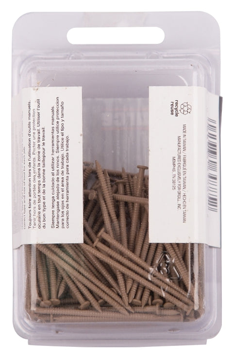 ProSource NTP-088-PS Panel Nail, 15D, 1-5/8 in L, Steel, Painted, Flat Head, Ring Shank, Oak, 171 lb, Pack of 5