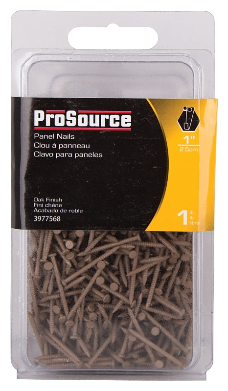 ProSource NTP-170-PS Panel Nail, 16D, 1 in L, Steel, Painted, Flat Head, Ring Shank, Oak, Pack of 4