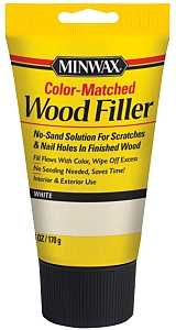 Minwax 448540000 Wood Filler, Solid, White, 6 oz Tube