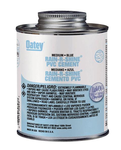 Oatey Rain-R-Shine Blue PVC Cement 4 oz.