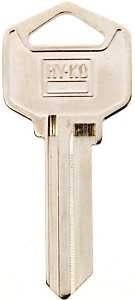 Hy-Ko 11010EZ1 Key Blank, Brass, Nickel, For: LSDA Cabinet, House Locks and Padlocks, Pack of 10
