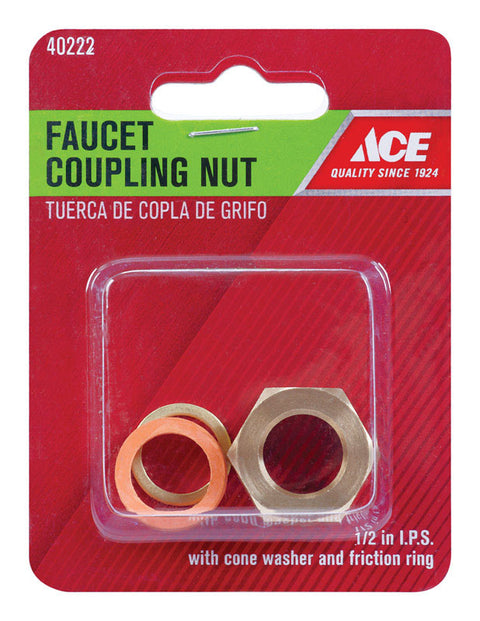 Ace Brass Faucet Coupling Nut 1/2 in. Dia.