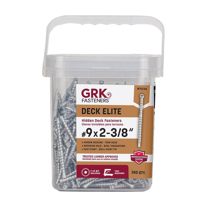 GRK Fasteners Deck Elite Series 19238 Hidden Deck Screw, 2-3/8 in L, C ...