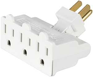 Eaton Wiring Devices 1192W-SP Outlet Tap, 2 -Pole, 15 A, 125 V, 3 -Outlet, NEMA: NEMA 5-15R, White