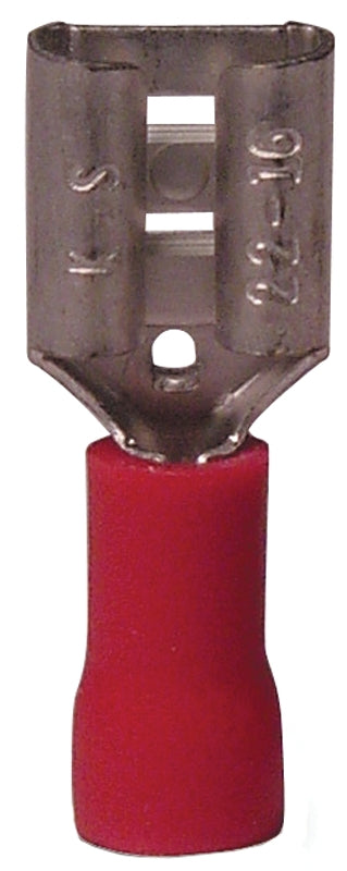 Gardner Bender 20-141F Disconnect Terminal, 600 V, 22 to 16 AWG Wire, 1/4 in Stud, Vinyl Insulation, Red