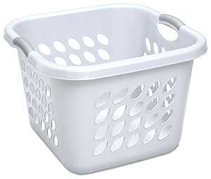 Sterilite 12178006 Series Laundry Basket, 1.5 bu Capacity, White, 1-Compartment, Pack of 6