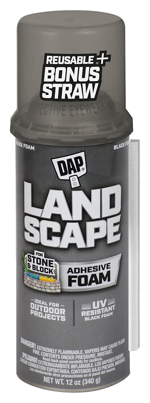 DAP Touch 'n Foam Max Fill Series 7565040440 Exterior Filler Adhesive, Black, 12 oz Can